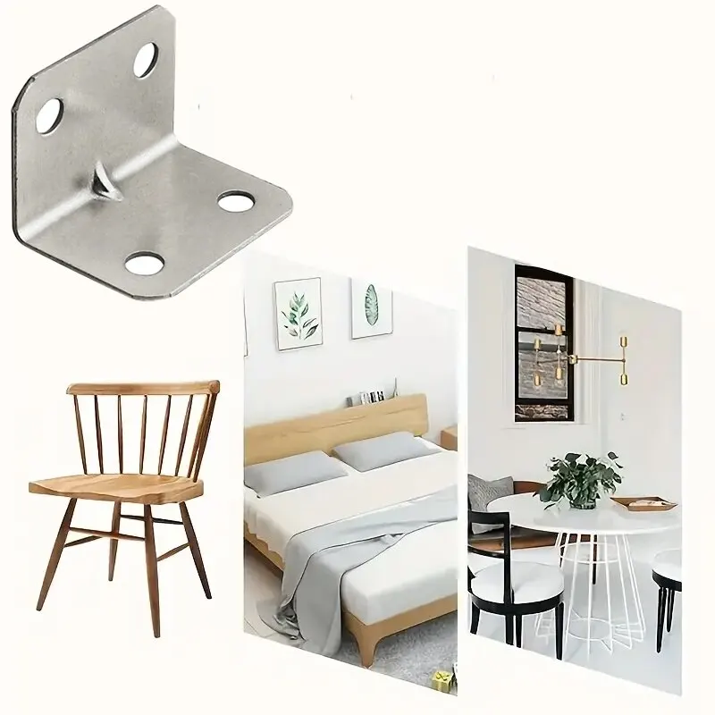 Stainless Steel L-Shaped Corner Code 90 Degree Laminated Furniture Plate Hardware Right Angle Bracket Cabinets Small Connectors corner bracket