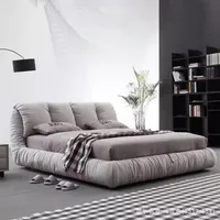 Lit de chambre unique et minimaliste, style nordique, avec rangement, rembourré, design élégant, cadre de lit Queen 180x200cm, accessoires de maison 6