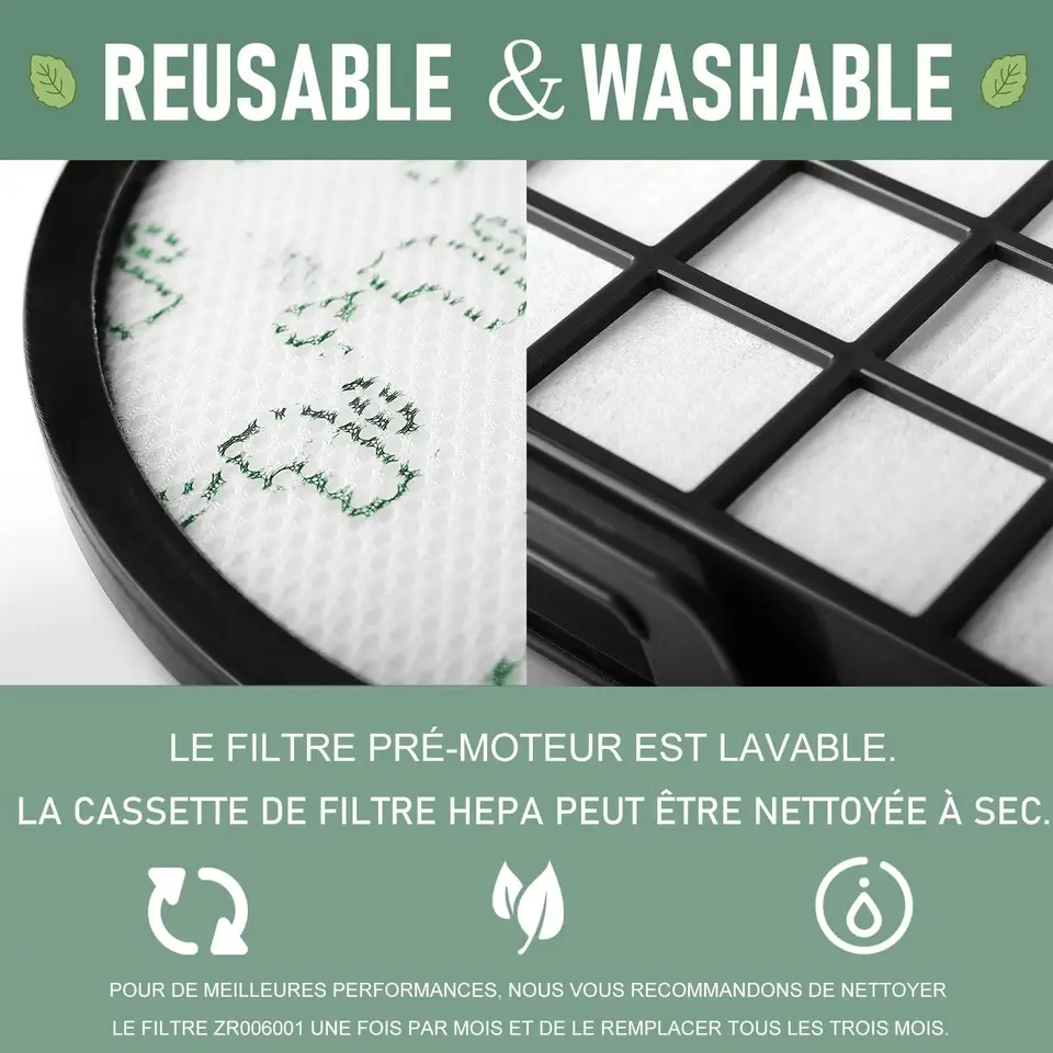 Filtros HEPA Para Rowenta X-Trem Power - Pack 2 Unidades Con Prefiltros