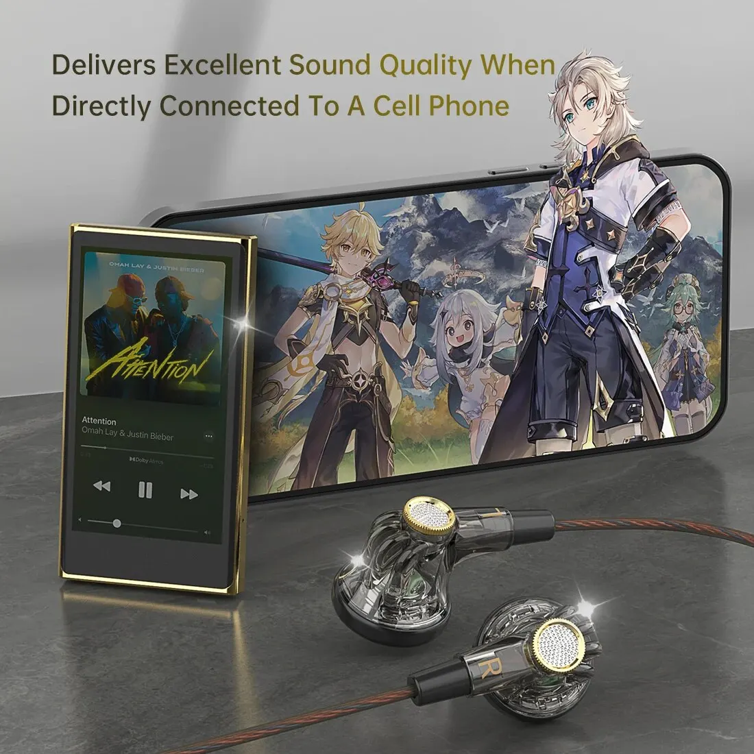 QKZ MDR Flat-Head Headphones 16MM Large Dynamic HIFI Bass Sport Earbuds Music Wired Earphones 3.5MM AUX Headset In Ear With Mic 3