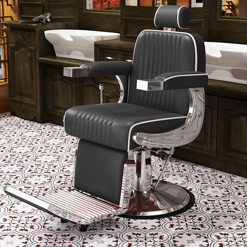 Luxury Beauty Salon Chair Ergonomic Footrest Hairstylist Swivel Chair Professional Leather Cadeira Barber Equipment LJ50BC