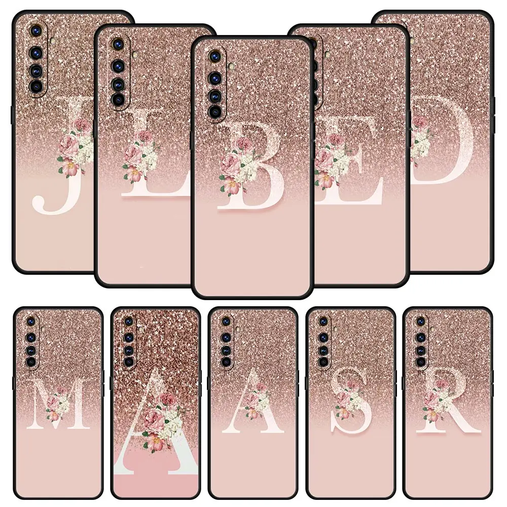 Shiny Pink Letter M Phone Case Cover