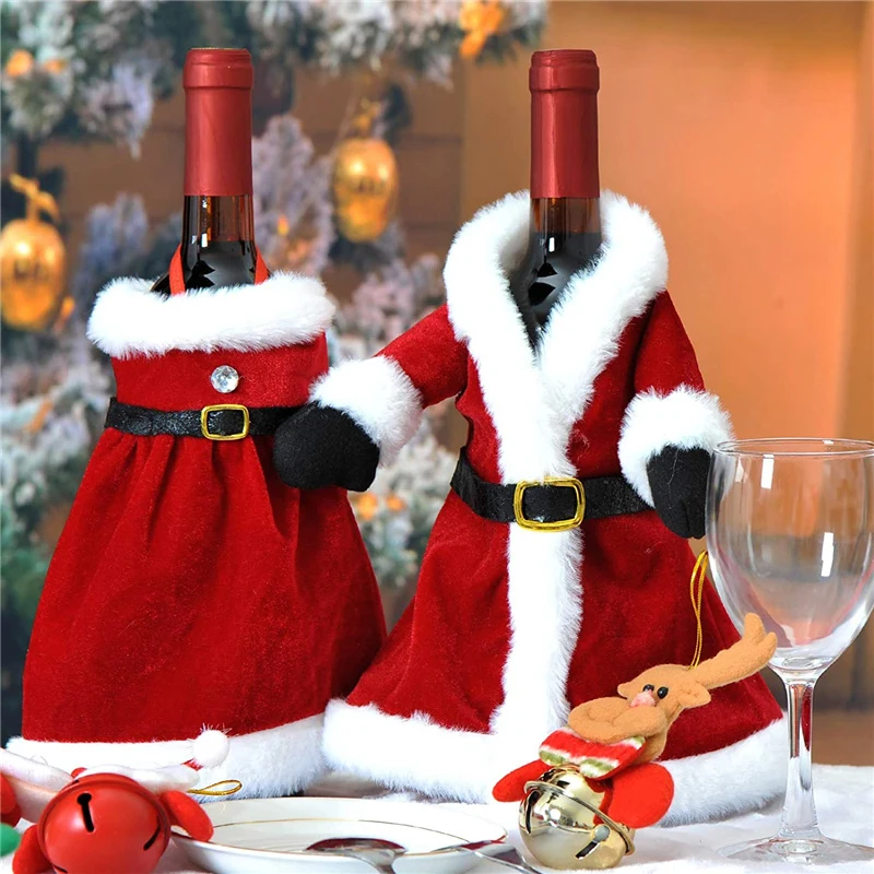 Funda Navideña Para Botella De Vino, Decoración De Feliz Navidad
