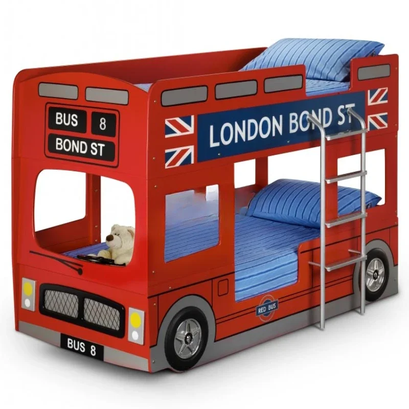 

Multifunctional Solid Wood Children's Furniture Bus Bunk Bed