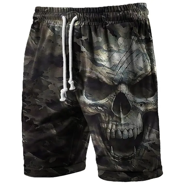 Men's Swim Trunks 3 Camouflage Skull Print Beach Shorts Quick Dry Outdoor Leisure Sports Shorts Swimwear Fashion Men's Shorts 1