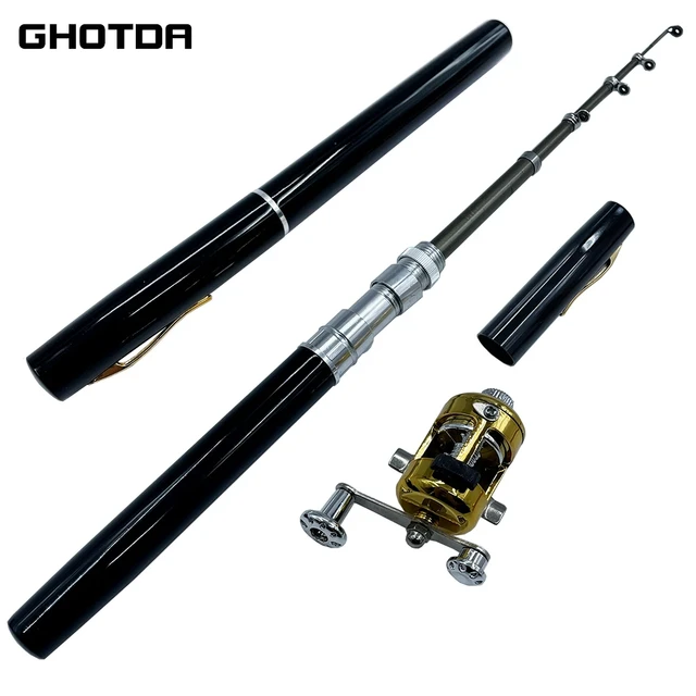 GHOTDA Outdoor Portable Mini Pen Fishing Rod Telescopic Pocket Mini Fishing  Pole Fishing Accessories