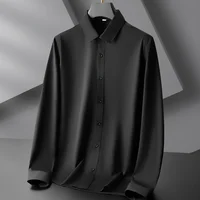 Chemise à manches longues pour hommes, couleur unie, décontractée, résistante aux rides, confortable, polyvalente, toutes saisons, nouvelle collection 3