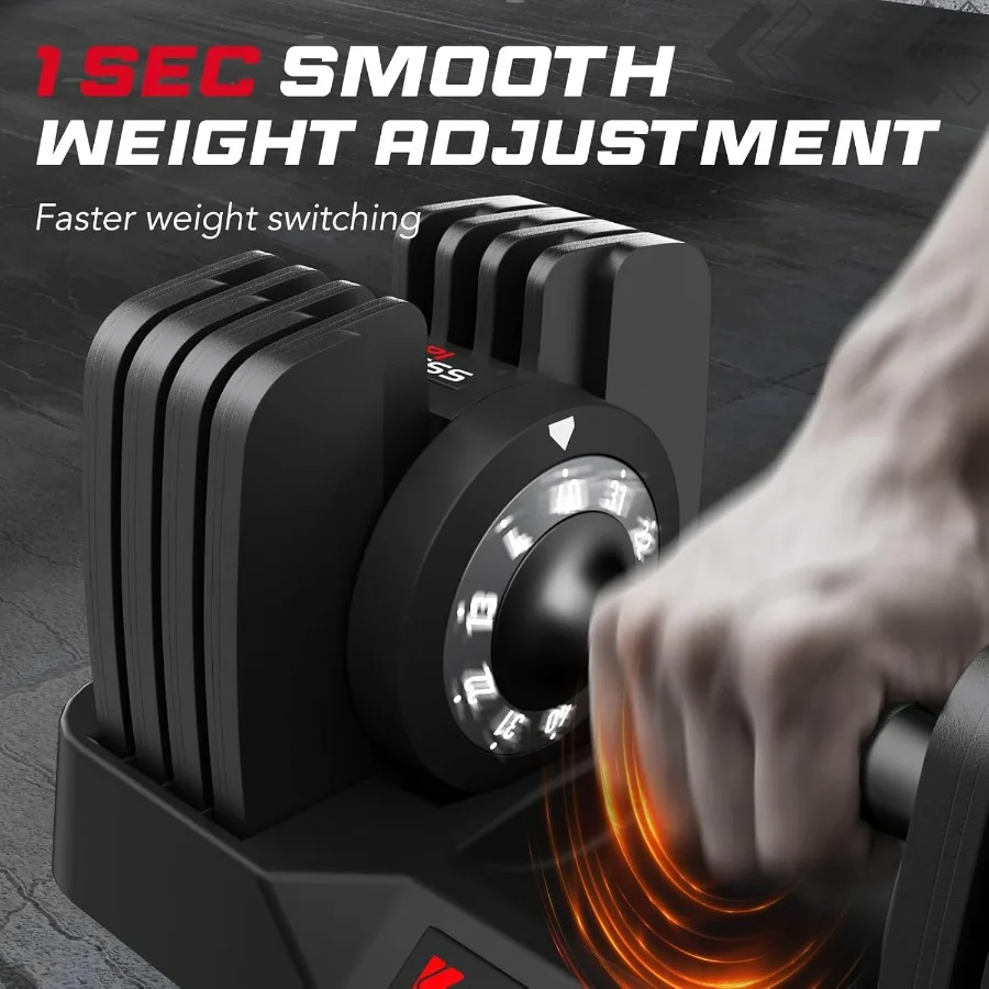 Adjustable Dumbbells Set-40LB-Pair, Anti-Slip Metal Fast Adjust Weight Handle, Exercise & Fitness for Full Body Workout - Adjust