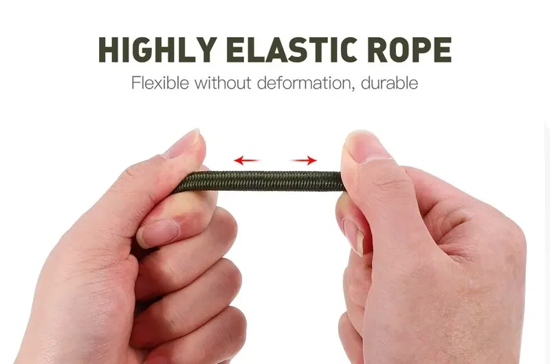 Description Picture 3 of itemHeavy Duty Bungee Cord Elastic Tie Strap String Carabiner Hooks Kayak Cycling Luggage Packing Ropes Camping Accessories