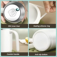 500ml Stainless Steel Coffee Cup Mug With Lid Creative PP Liner Portable Drinking Cup Milk Coffee Cup Gift For Kitchen Drinkware 4
