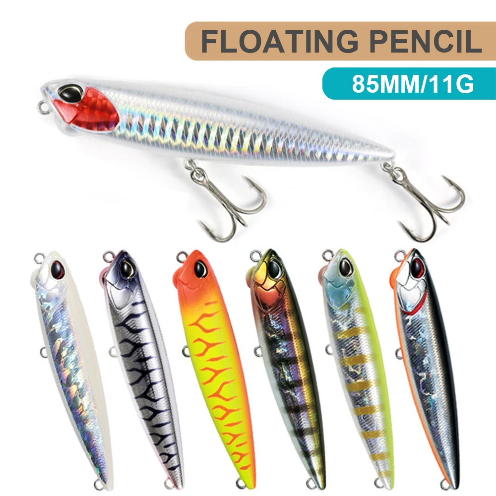8.5cm 11g Fishing Lures Pencil Bait Wobbler Long Casting Topwater Floating Jerkbait Artificial Hard Bait Trout Bass Decoy QBE123