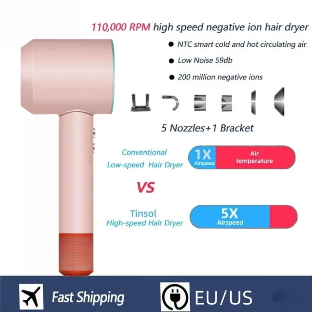 Super Hair Dryer 220V Bladeless Hair Dryer Professional Styling Hair Dryer Configuration Hair Dryer Rack Wall Mount