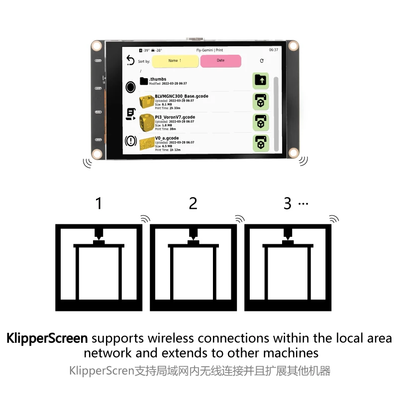 Mellow Fly Mini Pad para Impressora 3d Faça Você Mesmo Resistiva ou Capacitiva Touch Screen Klipper Display Chip h3 Vzbot Voron Ender 35 - Imagem 5
