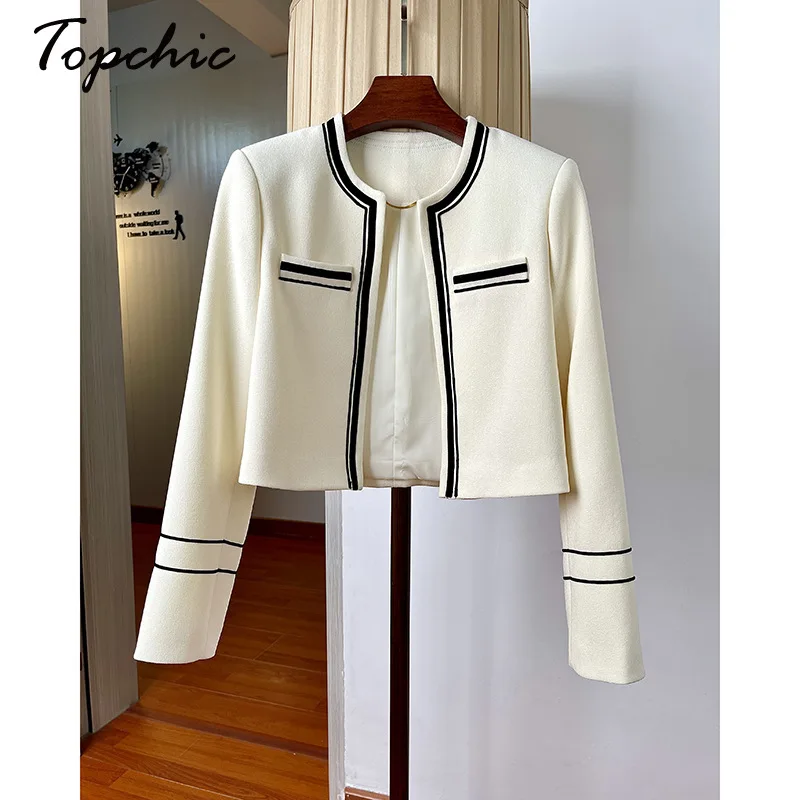 

2023 Autumn New in Coats & Jackets Luxury Designer Elegant O-neck Acetate Chaquetas Para Mujeres Korean Style Jaqueta Feminina