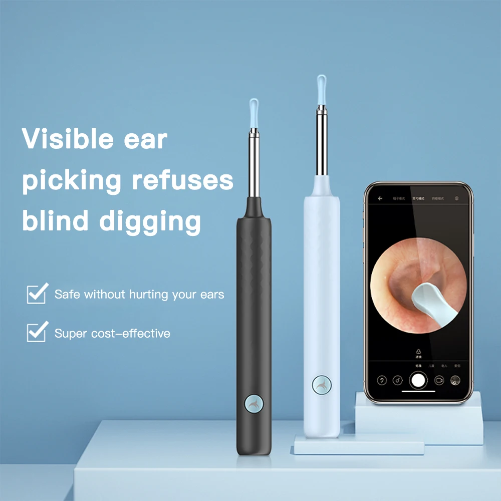 

Wireless Visual Ear Cleaner High Precision Ear Wax Removal Tool with Camera LED Light Silicone Ear Spoon Smart Ear Cleaning Kit