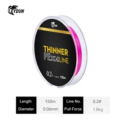 Leydun Premium Micro Thinner Braided Fishing Line Set - 100m/150m, 4 - Strand PE Monofilament (Pink 0.2 150m)