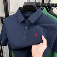 luxe marque Pony brodé chemise de polo à manches courtes pour hommes nouvelle modèle entreprise décontractée respirante été confort haut de gamme T-shirt 4