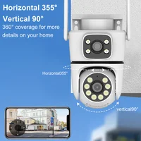 Tuya HD double objectif 5G Wifi caméra IP PTZ extérieur étanche double écran sécurité à domicile-protection couleur Vision nocturne Surveillance 5