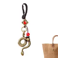 2025 Year Of Chinese Snake Lucky Pendant Keychain Creative Wealth Key Accessories Women Men Bag Charm Jewelry Gift 1
