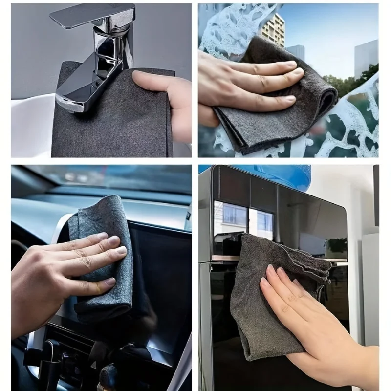 Magic Cleaning Cloth 5Piece Window Cleaning No Trace Left Waterless Printing Wipe Glass Wiper Mirror Artifact 7.87Inch/9.84Inch