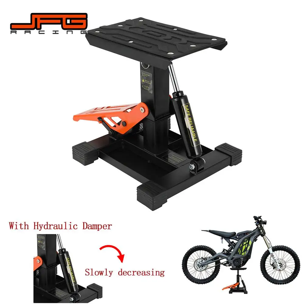 Motorcycle Dirt Bike Lift Stand - 1000LB Capacity Hydraulic Jack Table, Adjustable Height For Pit Bike Repair