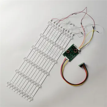 알루미늄 LED 백라이트 스트립 6 램프 키트 보드 광학 렌즈, 39 40 42 43 인치 LCD TV용, 12V 입력 업데이트 CCFL, 10 개, 438mm