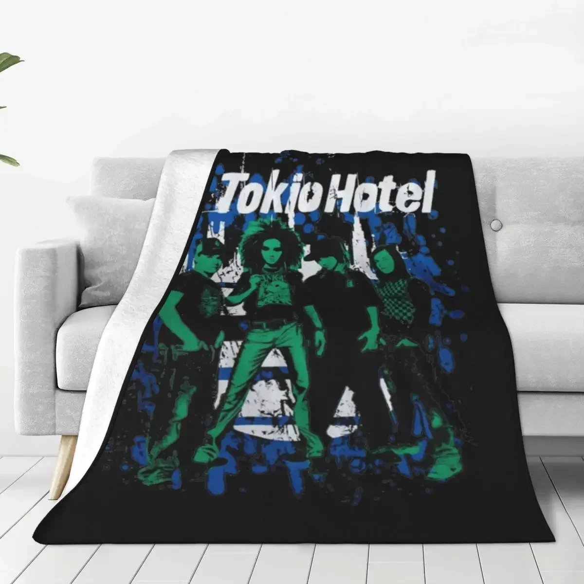 

Tokio Hotel Rock Blanket Cover Flannel Music Warm Throw Blankets for Bedroom Sofa Bedroom Quilt