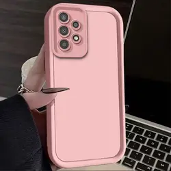 Luxury Matte Soft Silicone Phone Case Cover - Galaxy A56 - 5G (Pink)