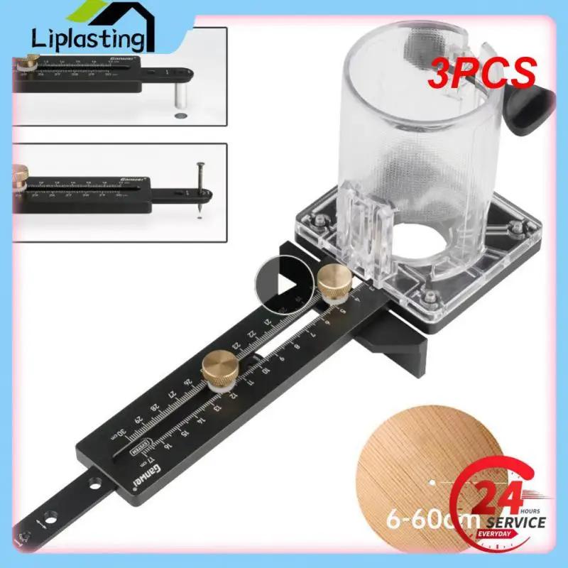 

3PCS Woodworking Circle Cutting Jig for Electric Trimming Machine Wood Router Milling Circle Slotting Base Tools with Scale