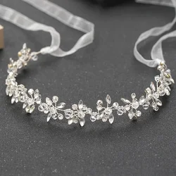 Elegant Silver Crystal Rhinestone Headband for Brides - Handmade Wedding Hair Accessory Gift (Silver)