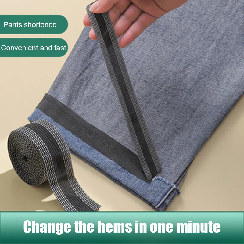 Pegatinas autoadhesivas para puños de pantalones para acortar la longitud del dobladillo de la prenda de vaqueros sin cortar tela de costura | - AliExpress