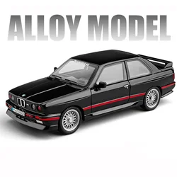 1:24 BMW M3 E30 Diecast Metal Miniature Car with Sound & Light Features (Black B)