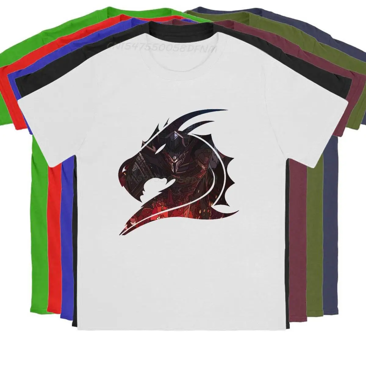 

Pantheon Animation Men's T Shirt Dragon Silhouette Custom T-shirts Male Original Streetwear Hipster Oversized T-shirts