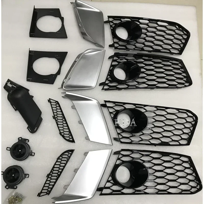 Auto Front Lower Bumper Fog Light Grille Grill Cover Frame Audi RS6 2012 2013 2014 2015 RS7 2009-front bumper decoration,front bumper cover