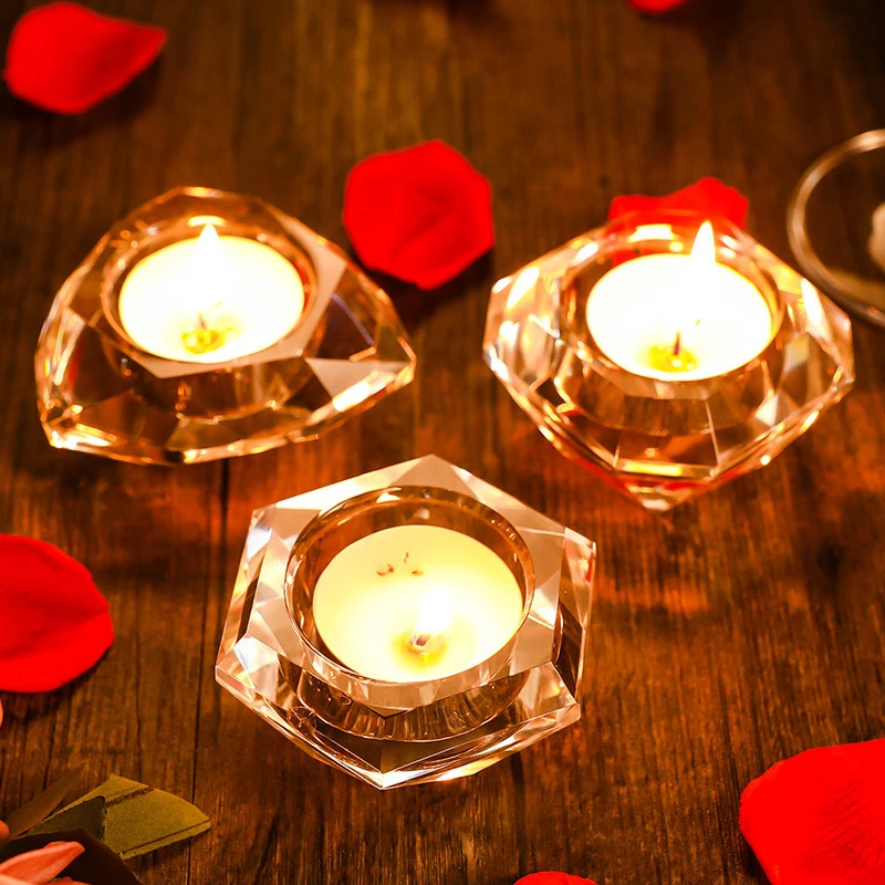 

Маленькие подсвечники K9 Crystal Tealight Centerpiece, украшение для вечеринки и свадьбы, домашний обеденный подсвечник 5 шт./лот