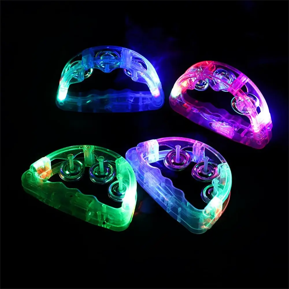 

Light Up LED Tambourine Shaking Noisemakers Flashing Tambourine Sensory Toy Electronic Bell Hand Rattle Bell Birthday Party