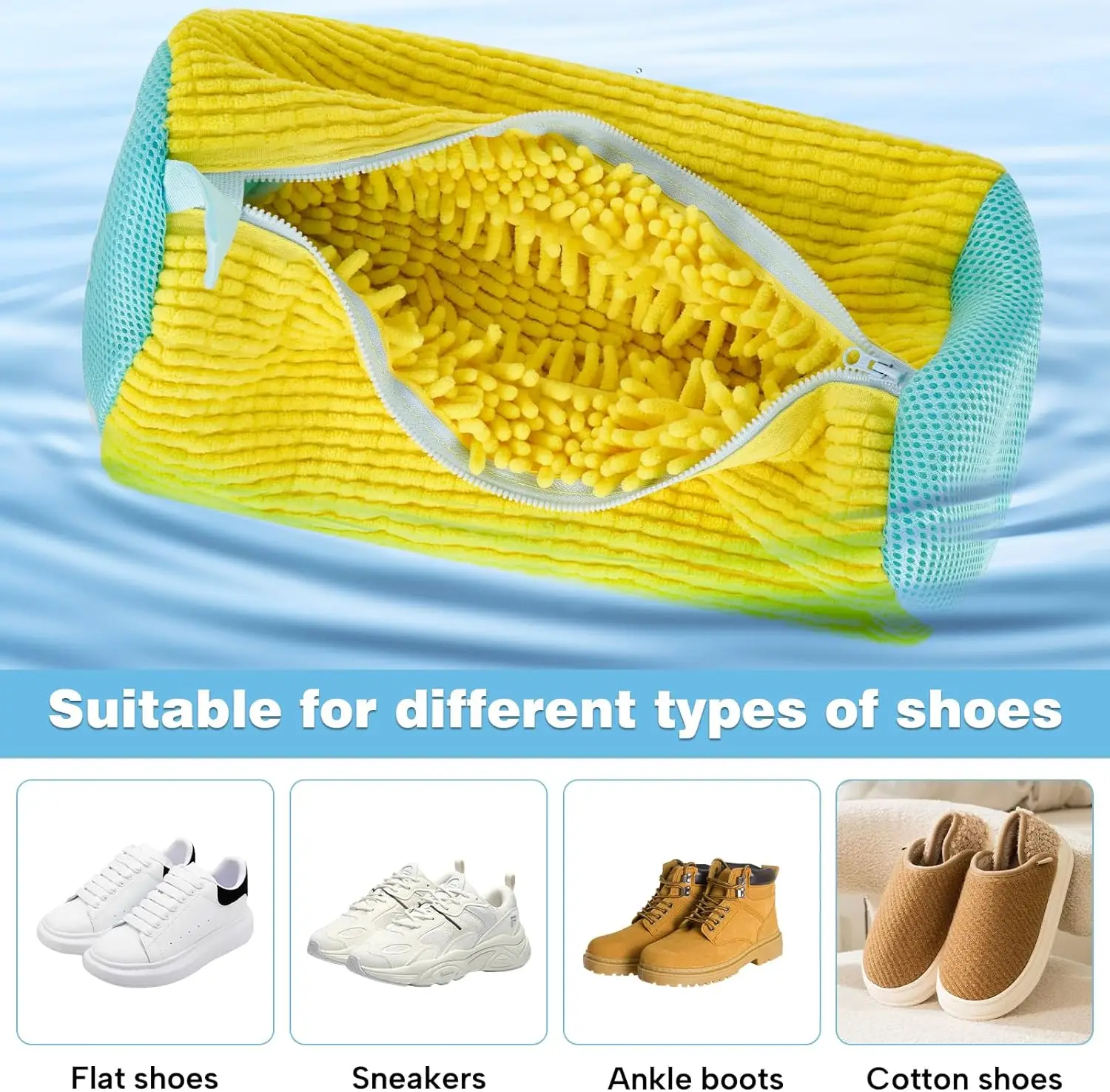 Washing Shoes Bag Padded Net Laundry Shoes Protector Fluffy fibers Polyester Sneaker Washing Friendly Laundry Bag Drying Bags 6