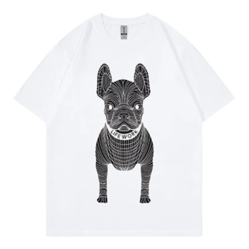 

Корейский тренд высокое качество Хлопковая мужская футболка хип-хоп Забавный принт собаки уличная мода Повседневный Свободный Топ с коротким рукавом для мужчин