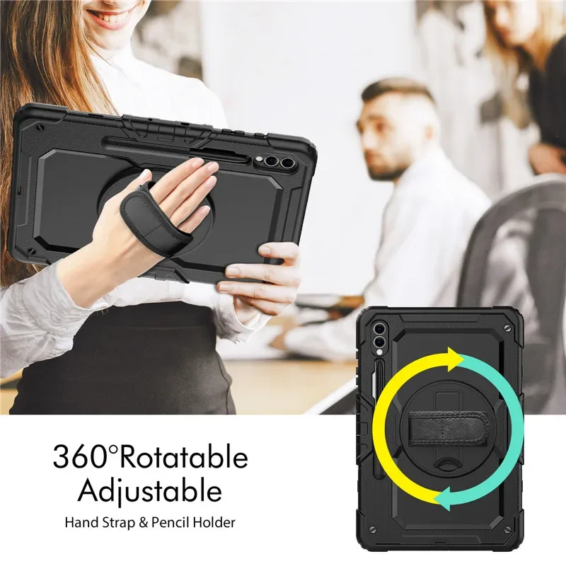 Tablet à Prova de Choque para Samsung Galaxy Tab s9 s8 Ultra 14.6 s7 Plus fe 12.4 11 Kids Stand Pet Film Alça de Ombro Case - Imagem 4