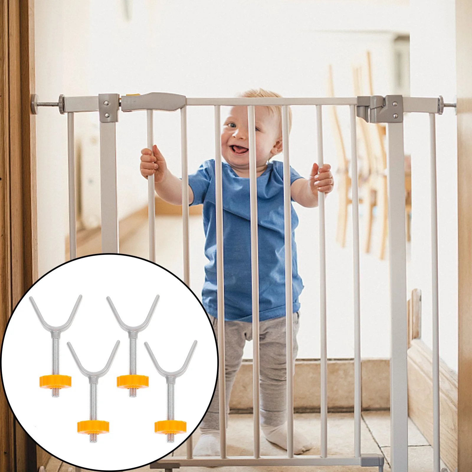 4 Pcs Y-shaped Stairway Tool Bolts with Nuts Indoor Fence Baby Gates Guardrail Parts The Safety