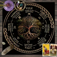 نسيج المذبح، الرموز الروحية، الممارسات الوثنية، العرافة، علم التنجيم، قراءات التارو، حصيرة الزخرفية 2