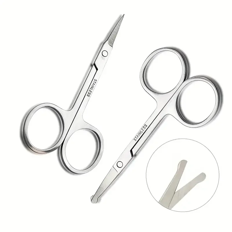 Eyebrow Scissors Beauty Scissors Eyelashes Hair Trimmer Beard Eyebrows Eyelashes Makeup Tools 1 PCS