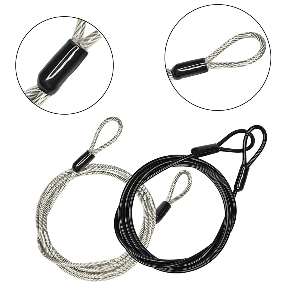 Security Cable Lock 100CM/3.3Ft Long Travel Security Cable Lock Braided Steel Coated Safety Cable Luggage Lock