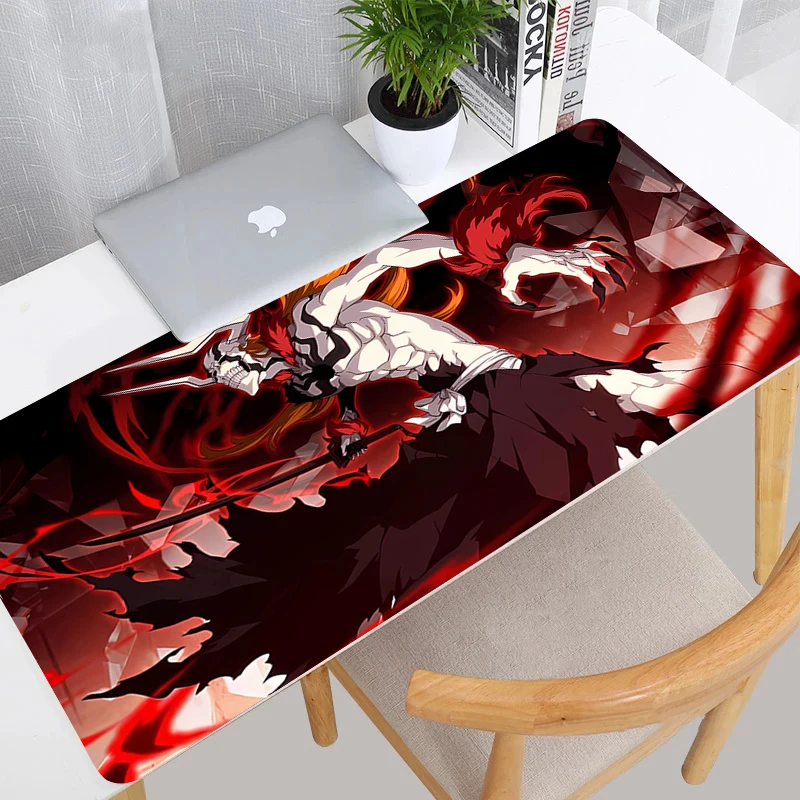 

Anime Bleach Kurosaki Ichigo Custom Mouse Pad Laptop Black Gaming Accessories Keyboard Mousepad PC Gamer Desk Mat 900x400 Carpet