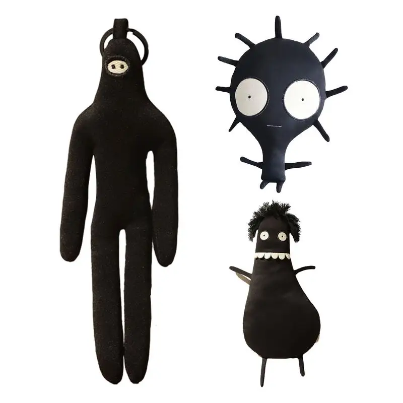 Black Coalball Plush Toy Big EyesMonster Horror Doll Stuffed Soft Toys Plush Animal Black Boar Doll Throw Pillow Children Gifts