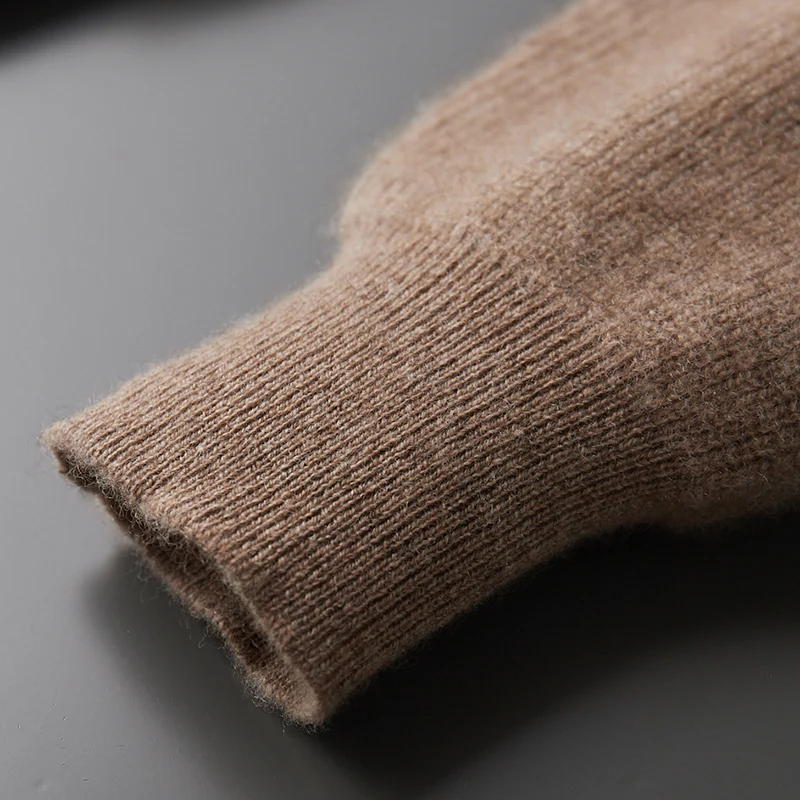 남성용 후드 가디건 울 재킷, 두꺼운 라지 사이즈, 100% 메리노 울 스웨터, 지퍼, 캐주얼 운동복 코트, 상의, 가을, 겨울