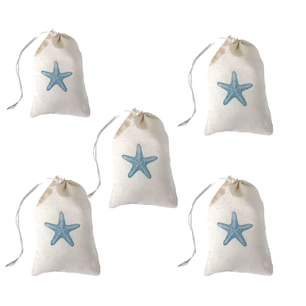 5 יחידות שקית עם סרט כוכב ים ציוד למסיבת חוף סוכריות ימיות חתונה יומולדת רווקות הוואי אוקיינוס אמבטיה לתינוק