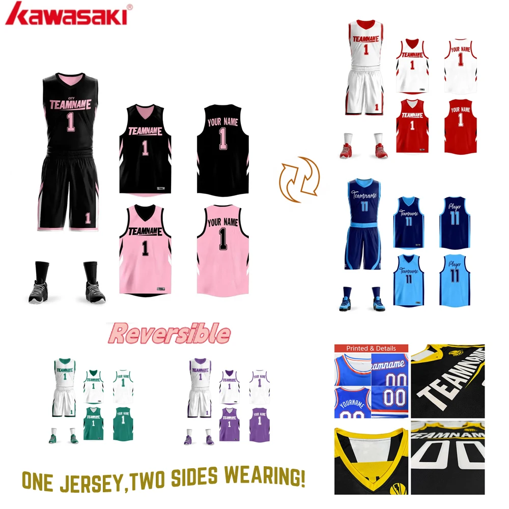 Kids Sports Suit Men Sports Suit Basketball Training Clothes Customizable Items Reversible Basketball Jersey set Personalized Printed Name and Number Team Sports Uniform For Men Women kids