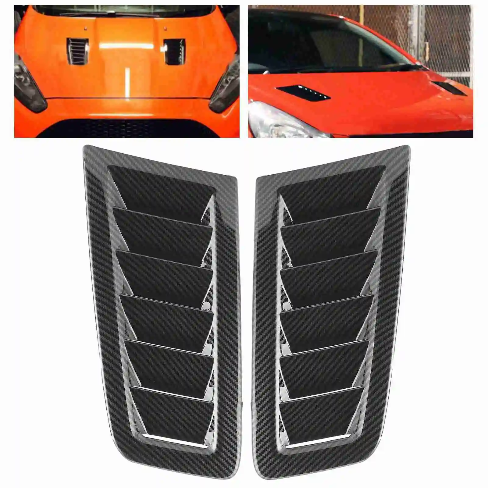 2PCS Hood Vents Focus RS MK2 Style Universal Solid Durable Hardened ABS hood vents