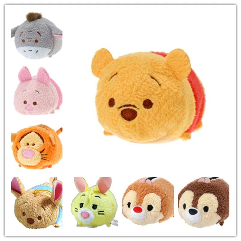 

8piece 9cm Tsum Tsum winnie the pooh Piglet pig tigger Key Chain Brinquedos Toys Smartphone Screen Cleaner plush soft doll